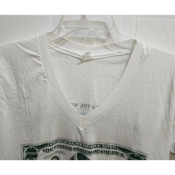 Vtg Stedman Women's V Neck T Shirt "Million Dollar Bill" Elliott #9 White Size M - Picture 3 of 12